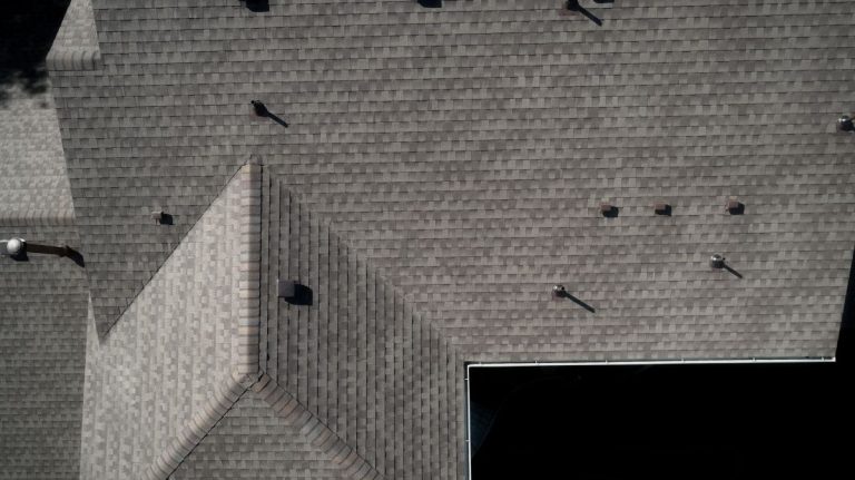 Top of a homeowners of a residence roof shingles