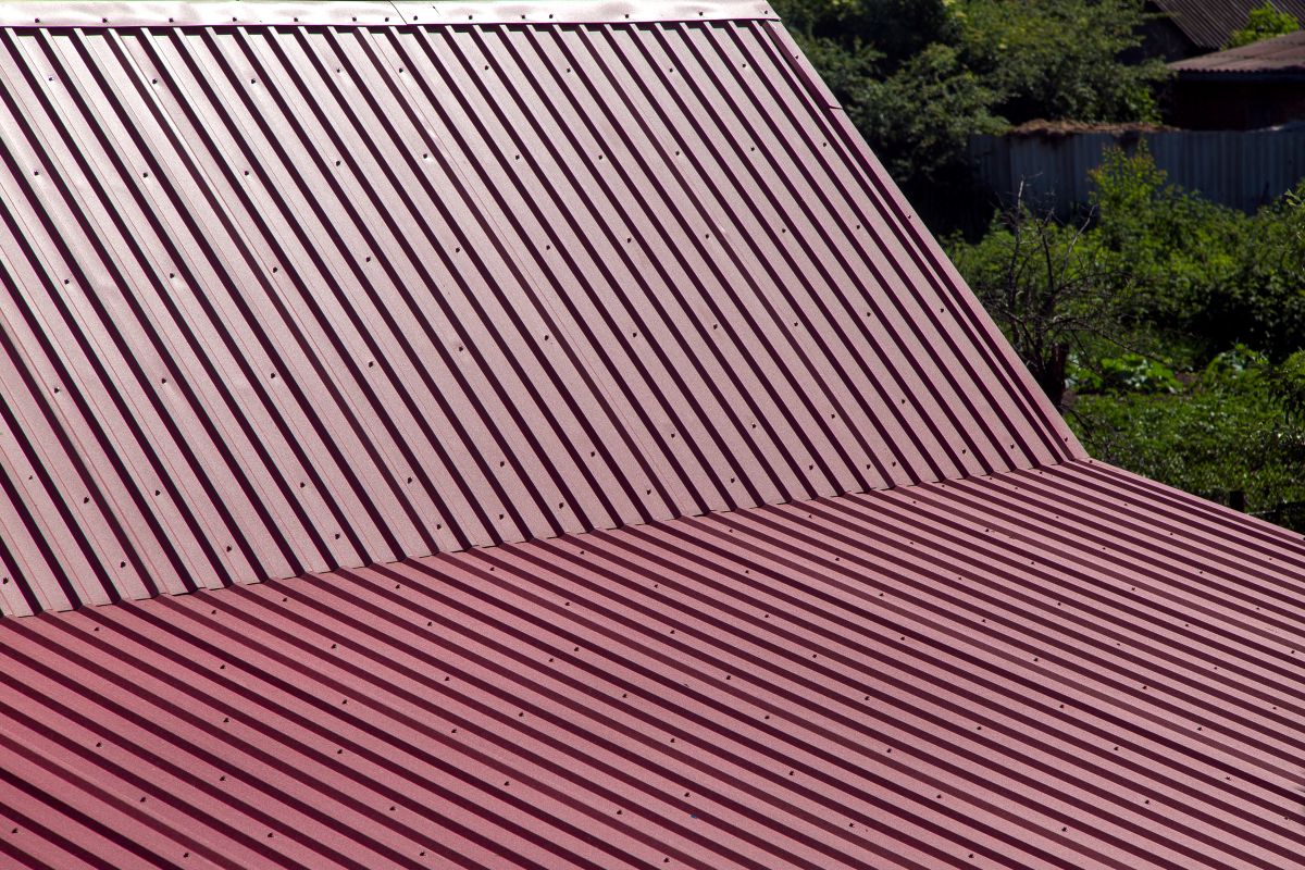 the metal gable roof covering