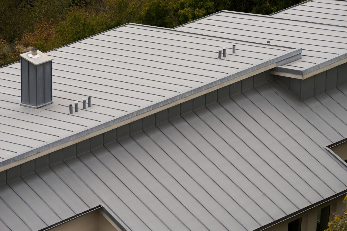 commercial roofing types grey metallic roof 